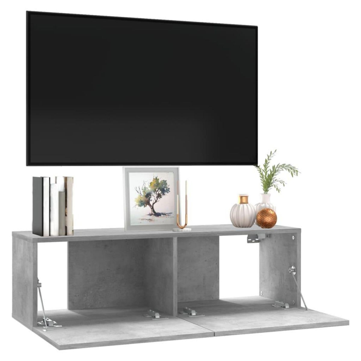 VIDAXL Meuble TV Gris beton 100x30x30 cm Bois d'ingenierie