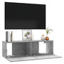 Voir la diapositive 4 : VIDAXL Meuble TV Gris beton 100x30x30 cm Bois d'ingenierie