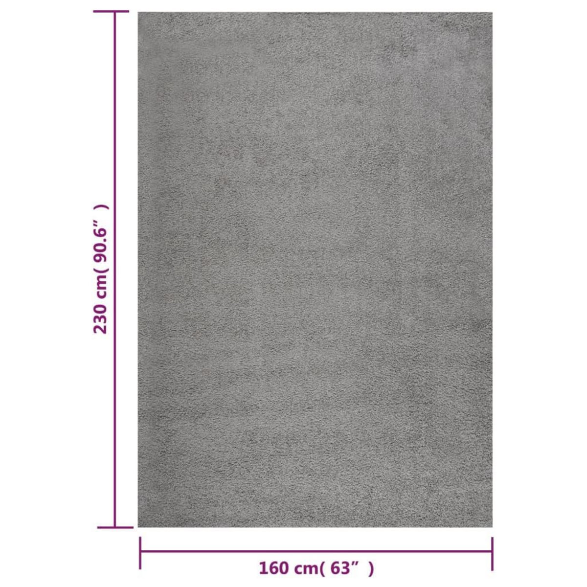 VIDAXL Tapis shaggy a poils longs Gris 160x230 cm