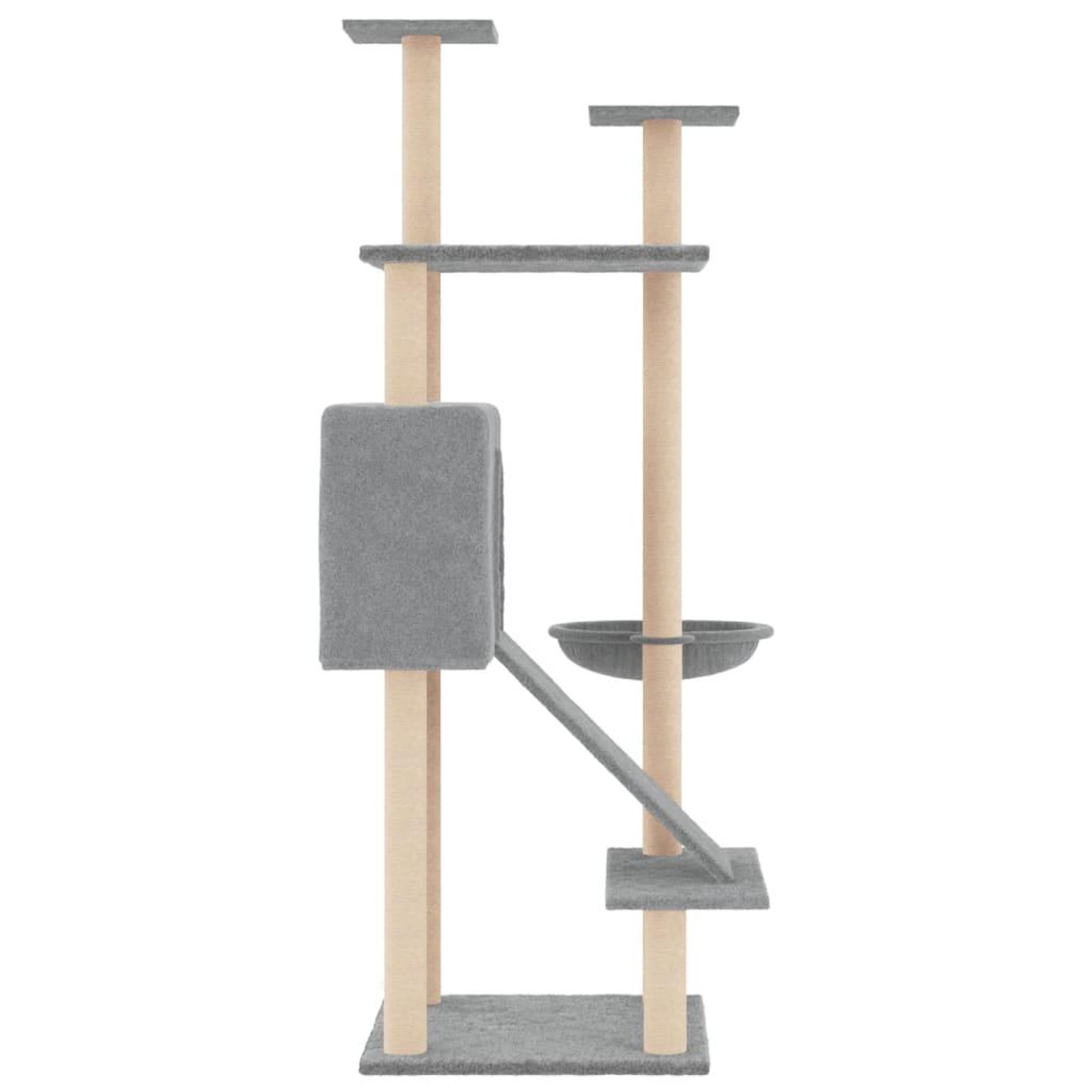 Voir la diapositive 4 : VIDAXL Arbre a chat avec griffoirs en sisal Gris clair 153 cm