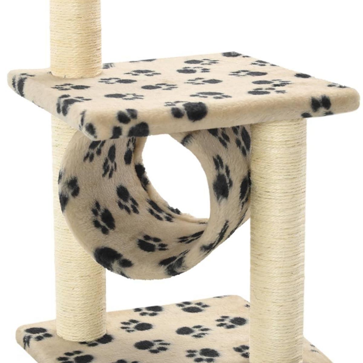 VIDAXL Arbre a chat avec griffoirs en sisal 65 cm Beige Motif pattes