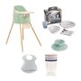 Voir la diapositive 1 : THERMOBABY Chaise haute évolutive en rehausseur de chaise + Coffret vaisselle + Boîtes de conservation + Bavoir semi-rigide