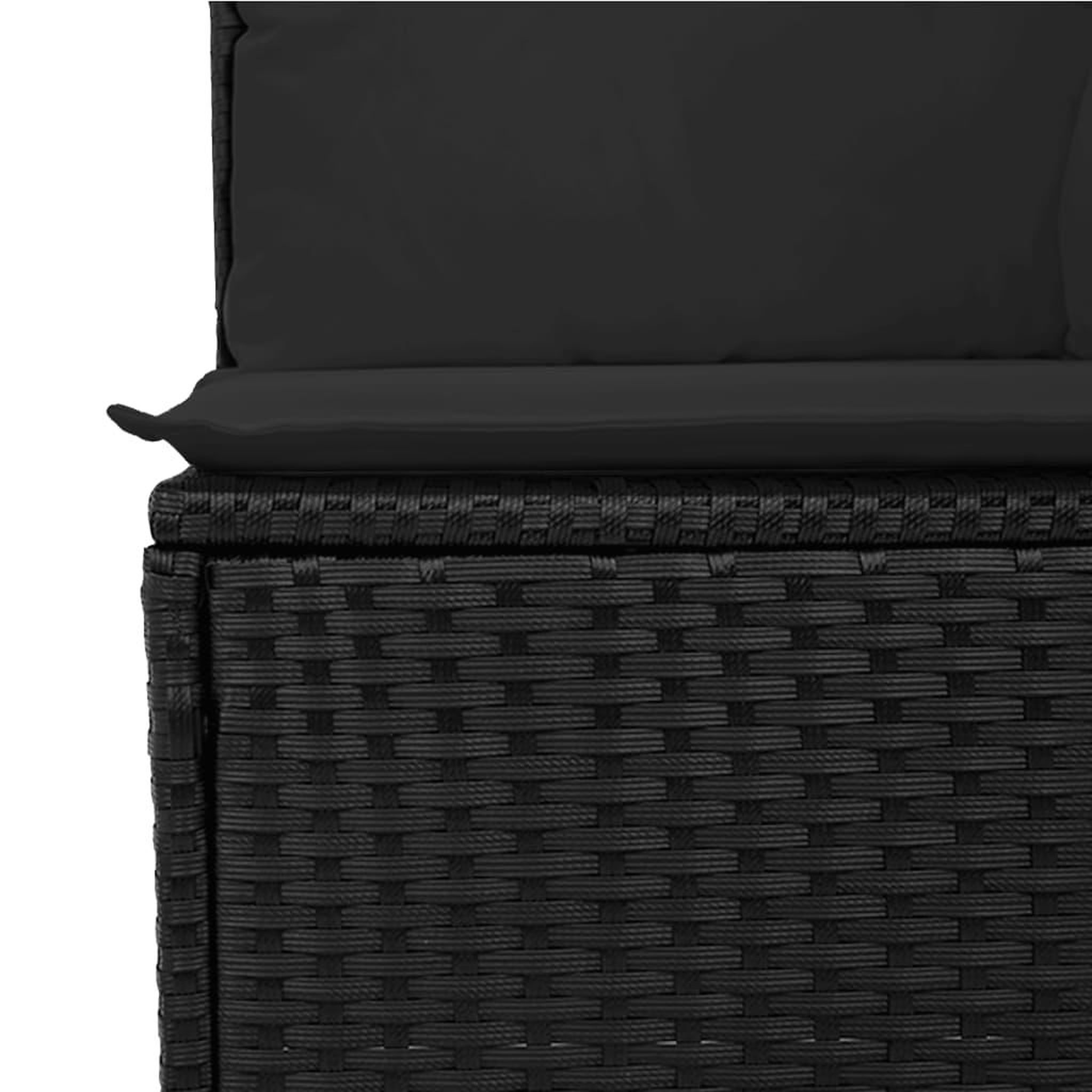 Voir la diapositive 4 : VIDAXL Salon de jardin 6 pcs avec coussins noir resine tressee