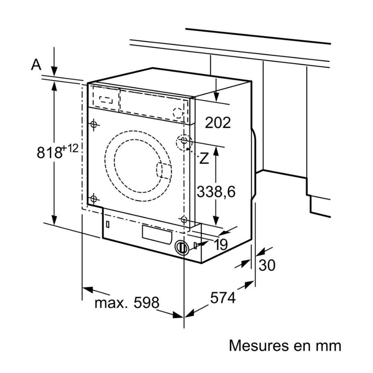 Siemens Lave-linge intégrable 7kg 1200 tours/min - WI12W348FF