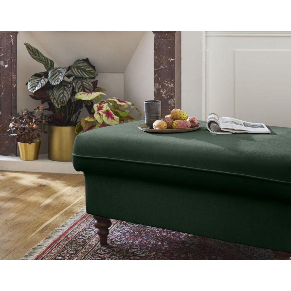 BEST MOBILIER Flamingo - pouf en velours