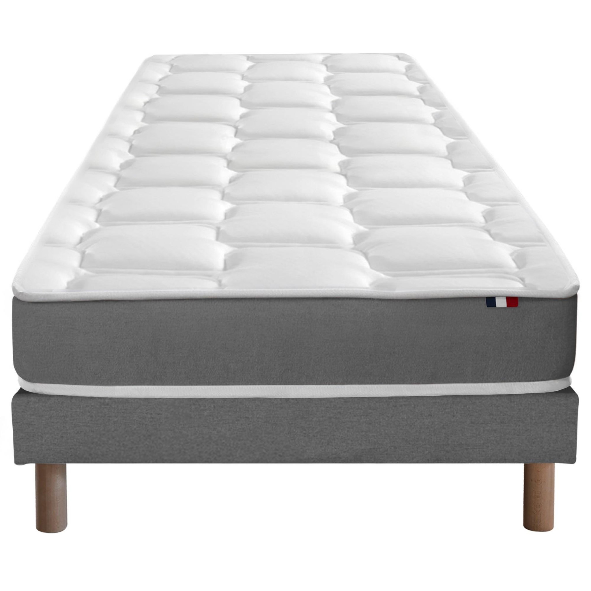 Voir la diapositive 2 : IDLITERIE Ensemble matelas mémoire de forme et mousse HR ZENITH avec sommier - confort français