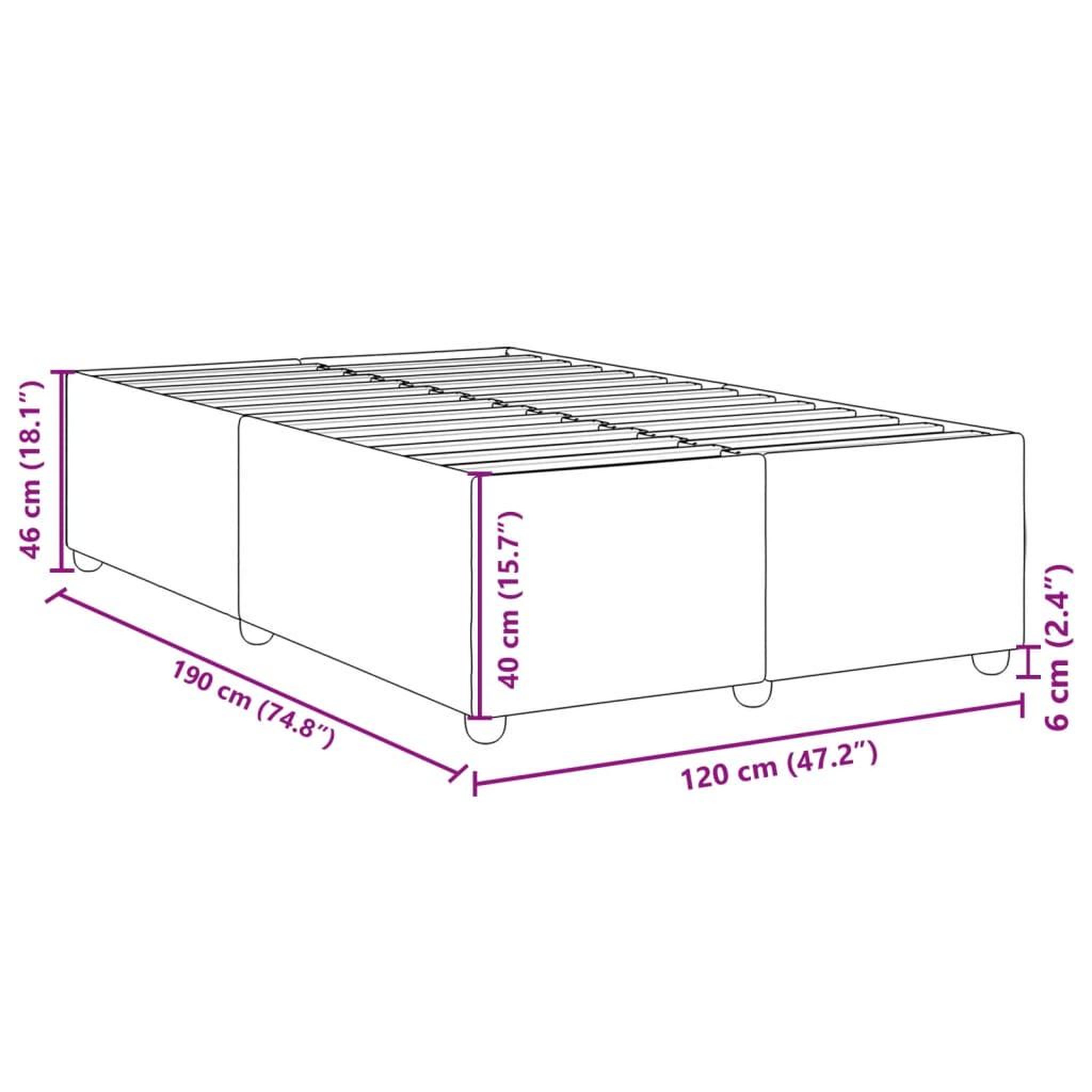 Voir la diapositive 6 : VIDAXL Cadre de lit sans matelas marron fonce 120x190 cm tissu