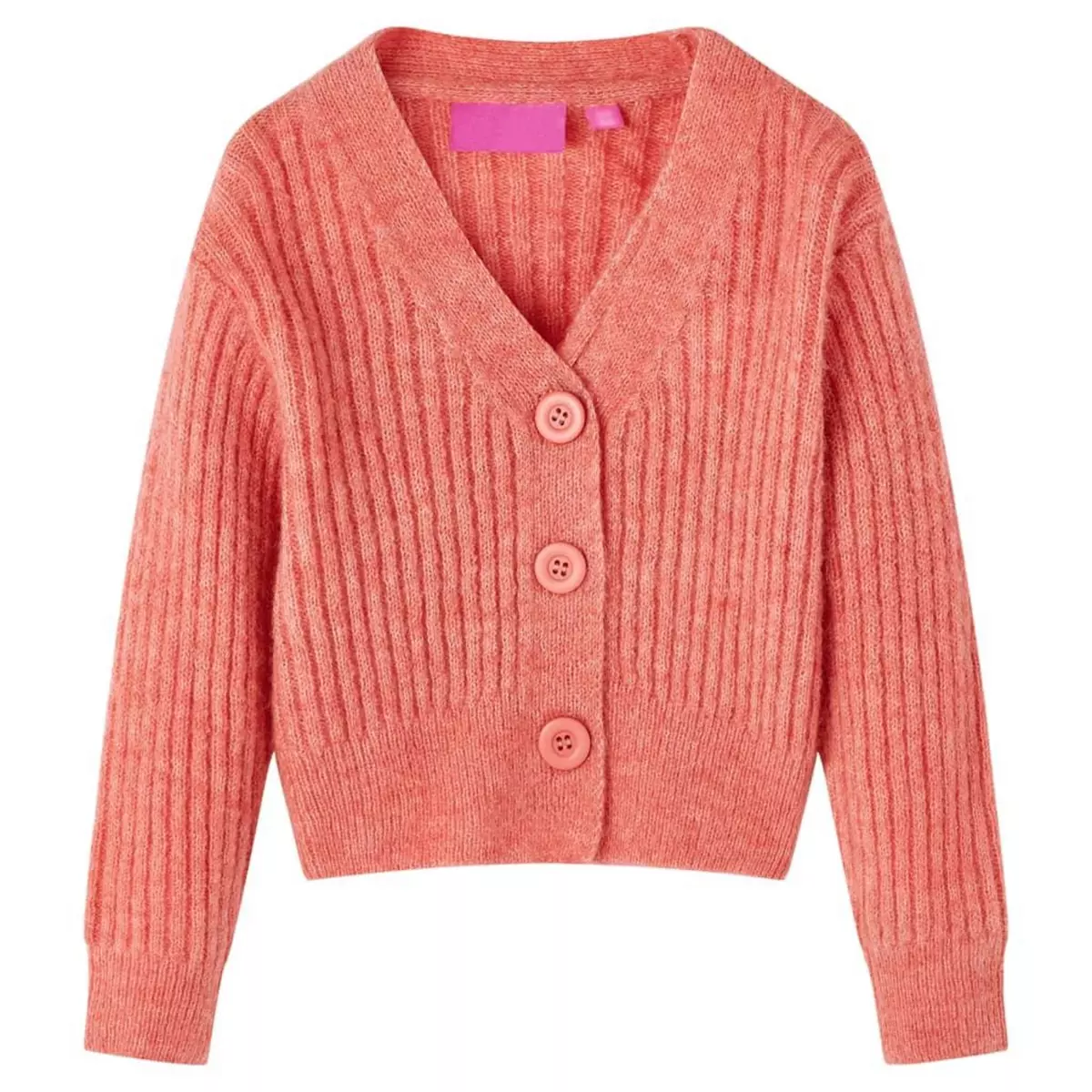 VIDAXL Cardigan tricote pour enfants rose moyen 92
