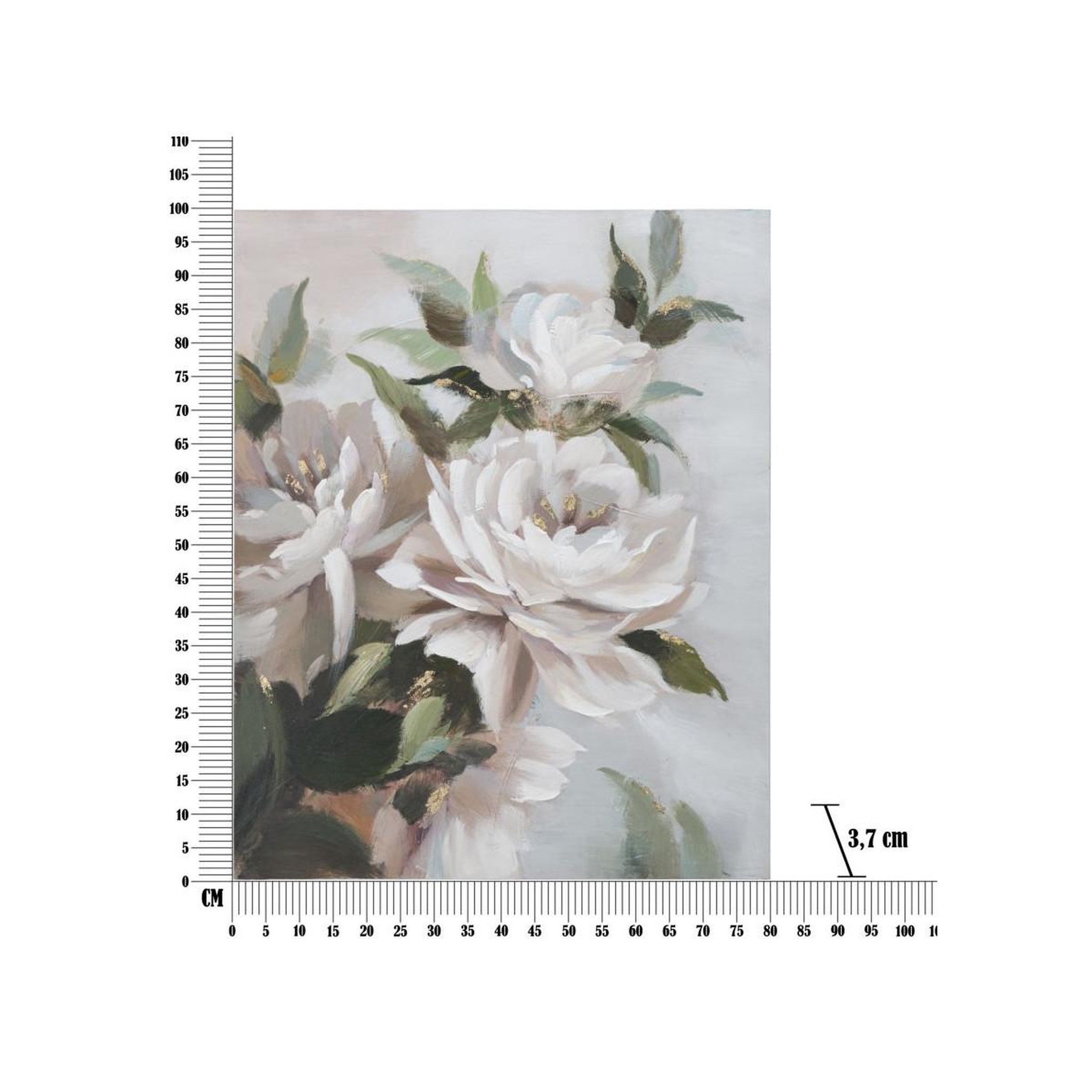 Voir la diapositive 6 : Paris Prix Toile peinture déco  flower & leaf  80x100cm multicolore