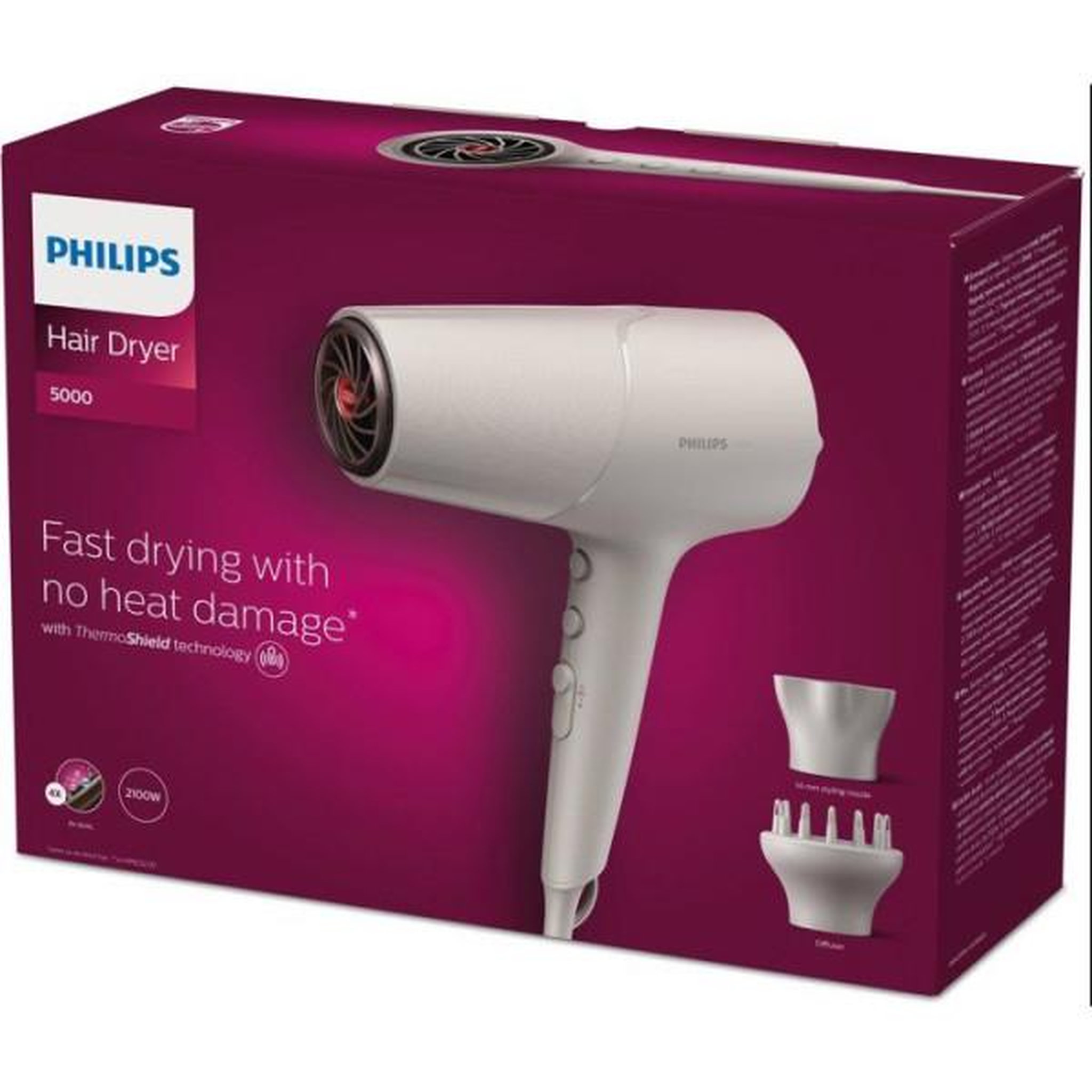 Philips Seche cheveux  - philips - bhd501/20 - thermoshield - diffuseur - 2100 w
