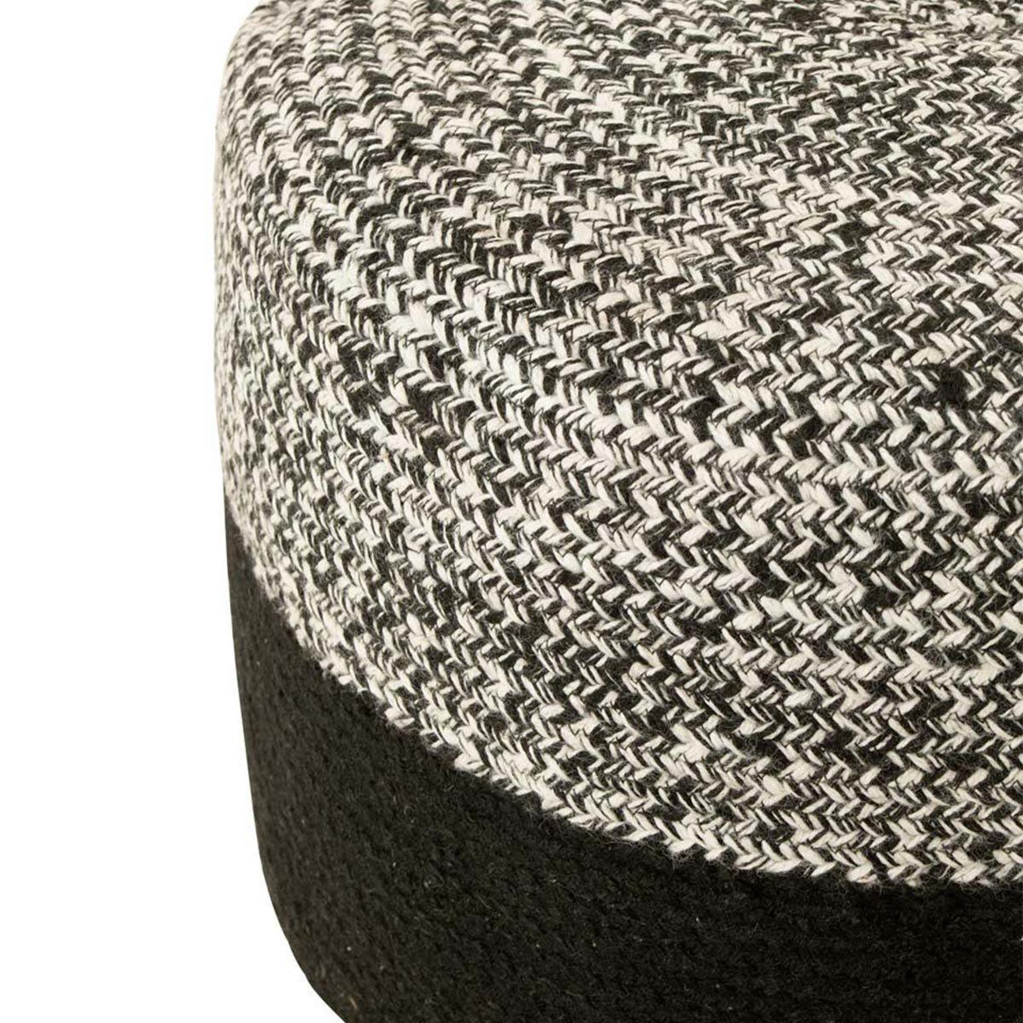 Voir la diapositive 2 : J-LINE Pouf rond design  miami  50cm noir & blanc