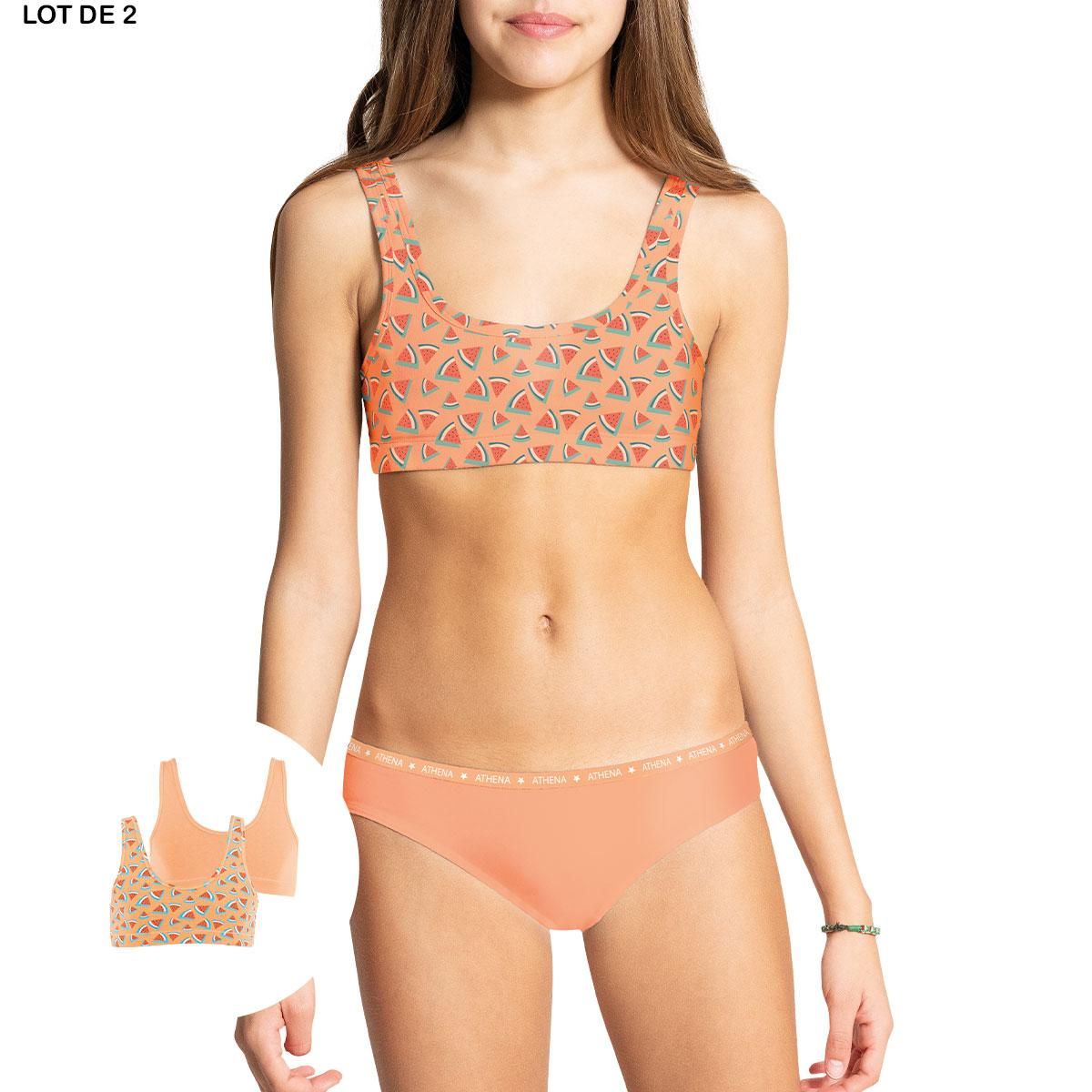 Athena Lot de 2 brassières fille Ecopack Girl Mode   Fille