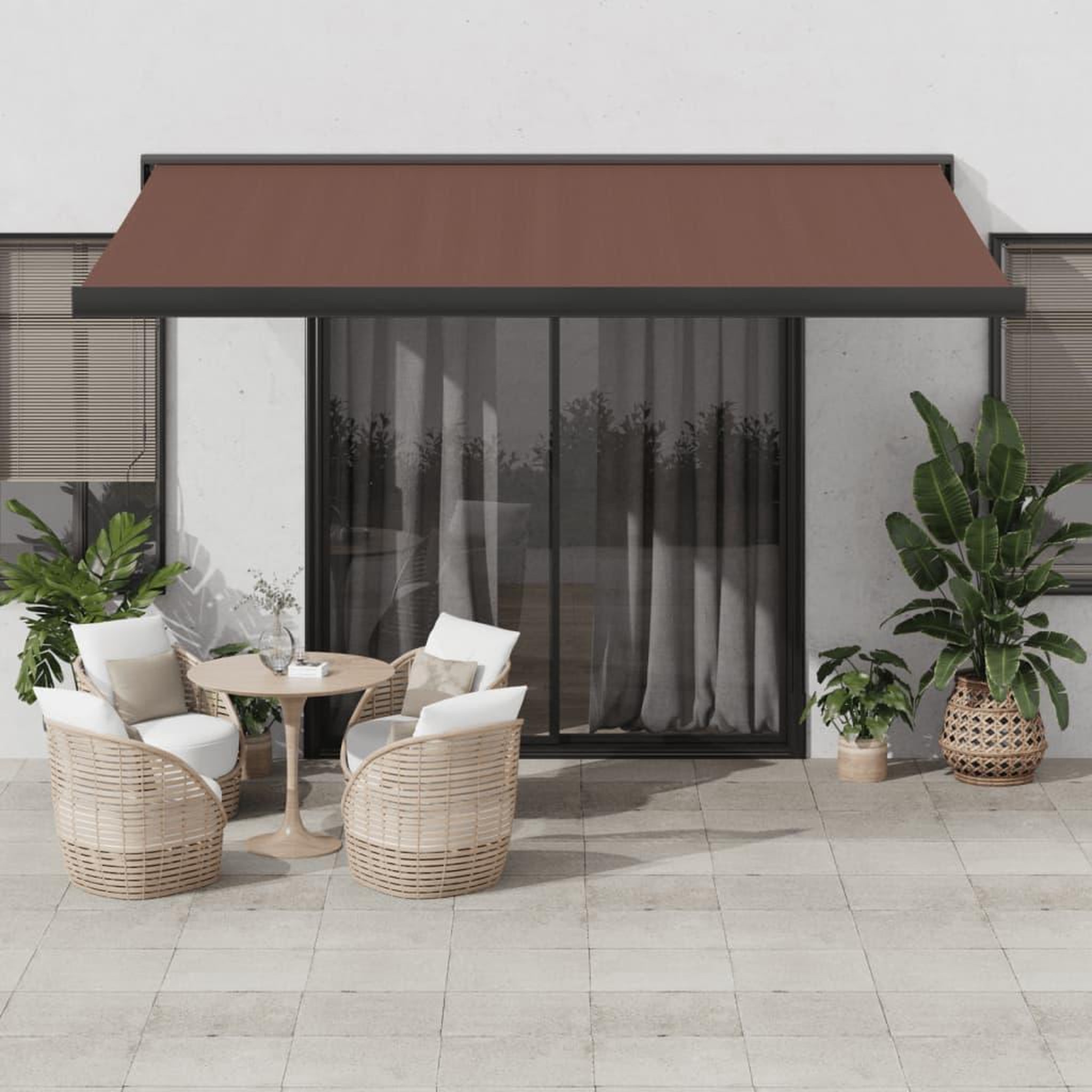 VIDAXL Auvent manuel retractable marron 400x300 cm
