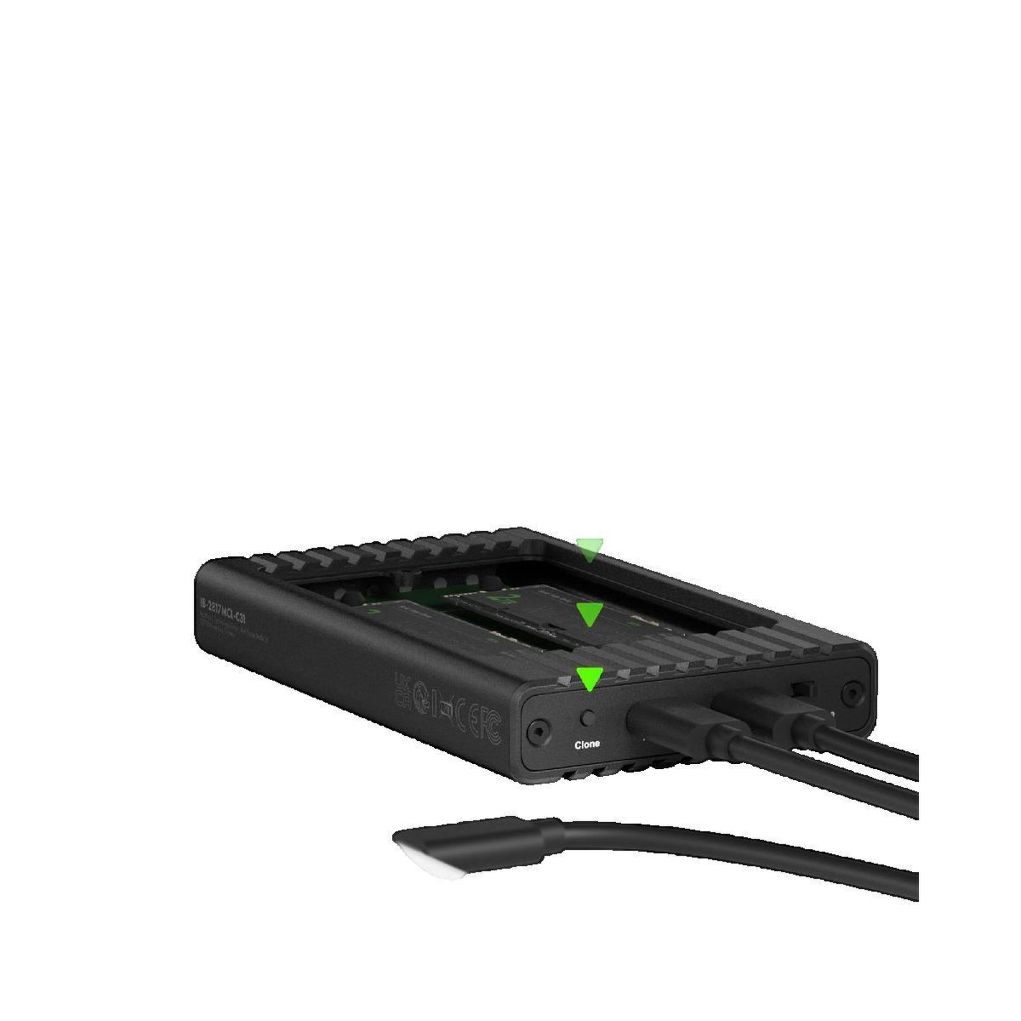 Voir la diapositive 2 : Icy Box Boîtier externe SSD ICY BOX IB-2817MCL-C31 avec clonage double SSD M.2 NVMe