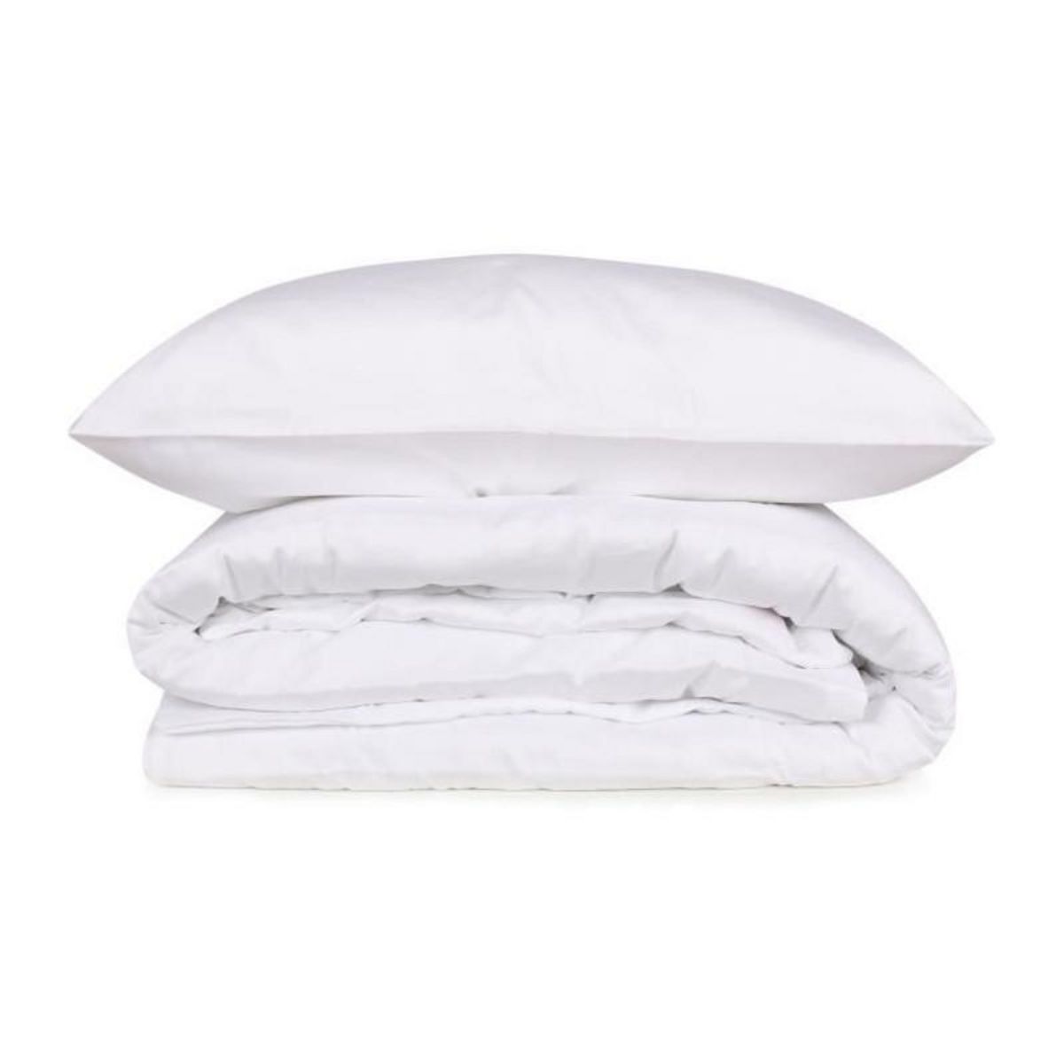 GENERIQUE Parure de lit - 129CTN63488 - 1 housse de couette 220 x 240 cm + 2 taies d'oreiller 60 x 60 cm - Satiné 100% coton - Blanc