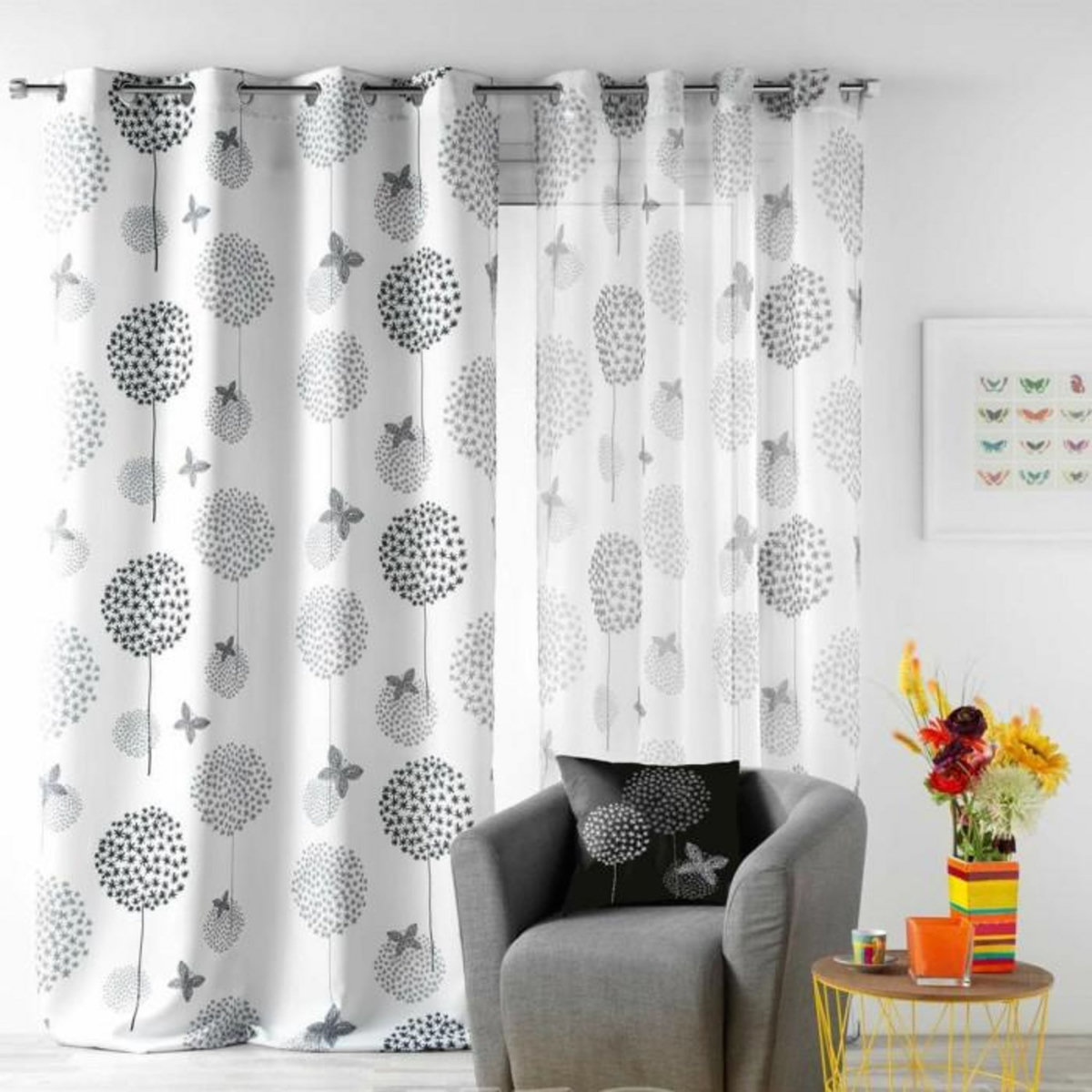 Paris Prix Rideau Voilage à Œillets  Baxo  140x240cm Blanc