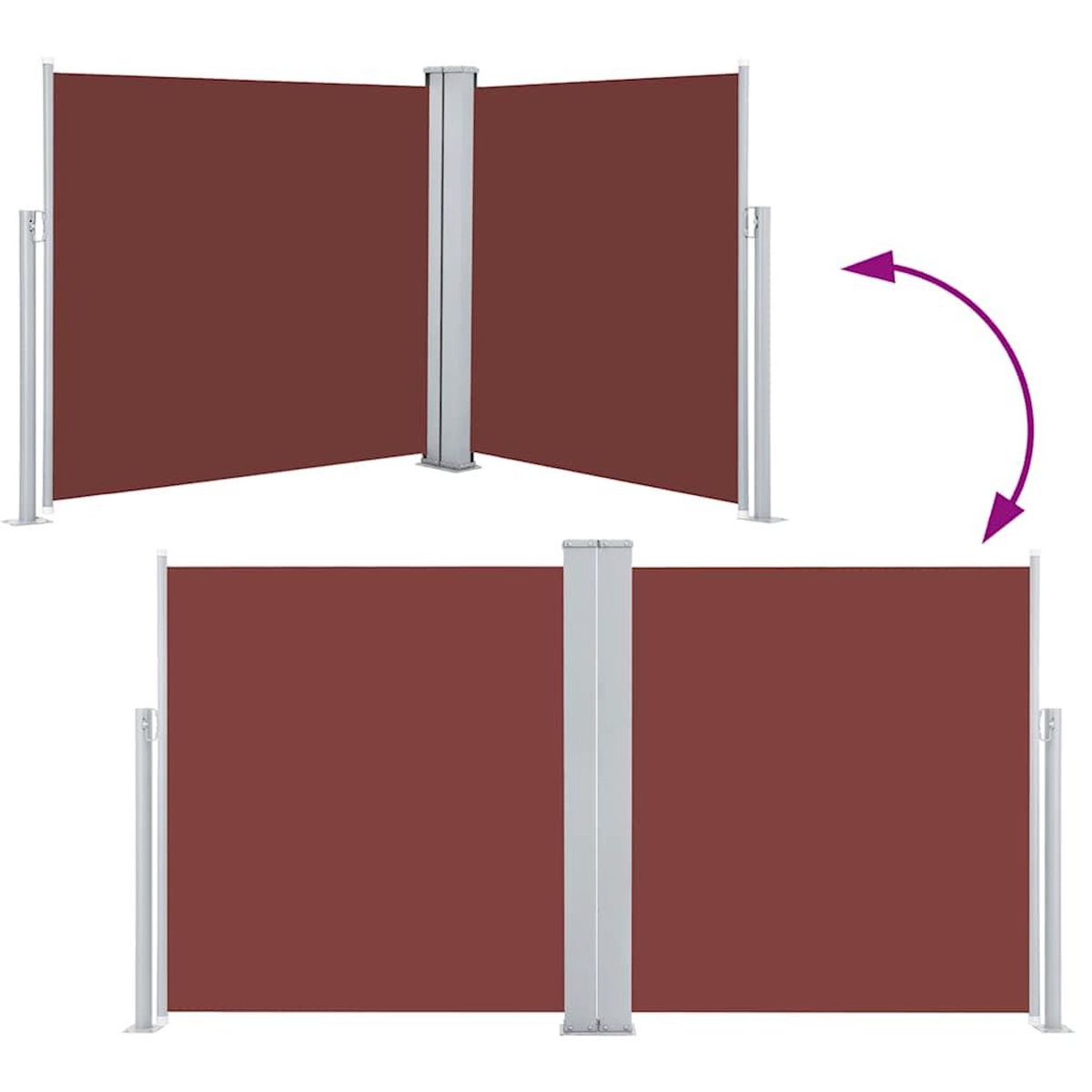 VIDAXL Auvent lateral retractable Marron 100 x 600 cm