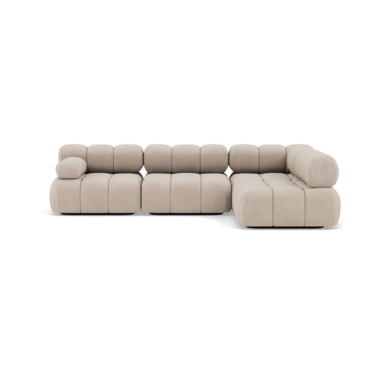 LISA DESIGN Ruby - canapé modulable d'angle droit 5 places en velours texturé