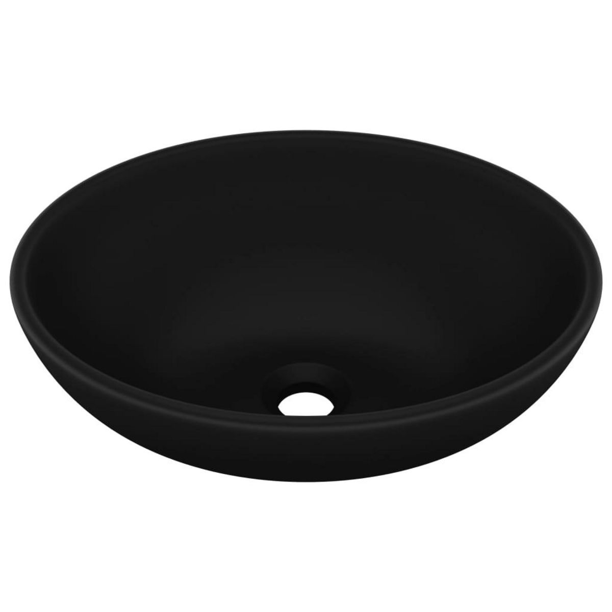 VIDAXL Lavabo ovale de luxe Noir mat 40x33 cm Ceramique