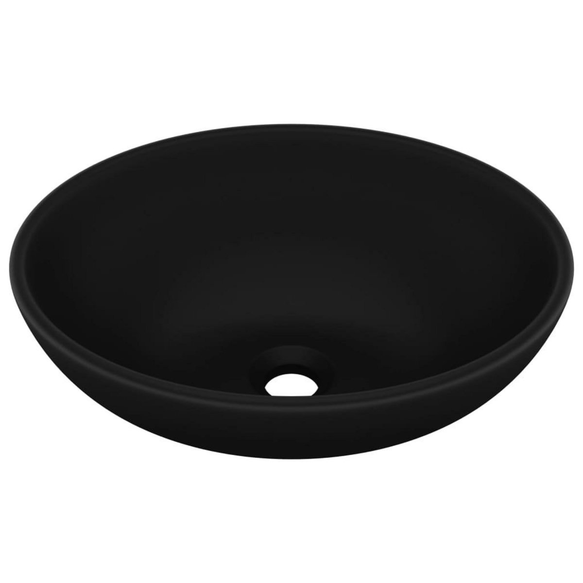 VIDAXL Lavabo ovale de luxe Noir mat 40x33 cm Ceramique