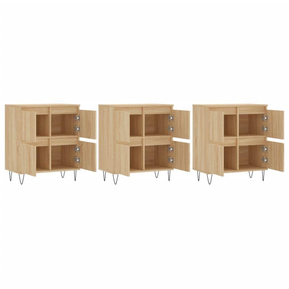 VIDAXL Buffets 3 pcs Chene sonoma Bois d'ingenierie