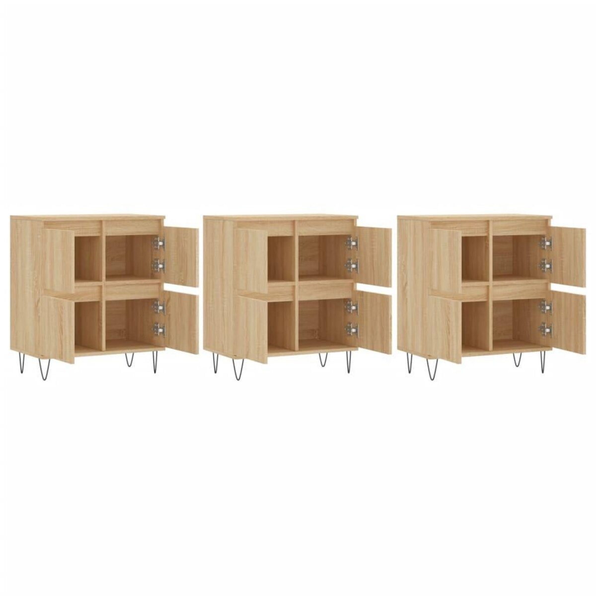 VIDAXL Buffets 3 pcs Chene sonoma Bois d'ingenierie