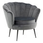 Voir la diapositive 1 : Paris Prix Fauteuil Coquillage en Velours  Calais  83cm Gris Foncé