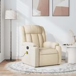 VIDAXL Fauteuil de massage inclinable Creme Tissu