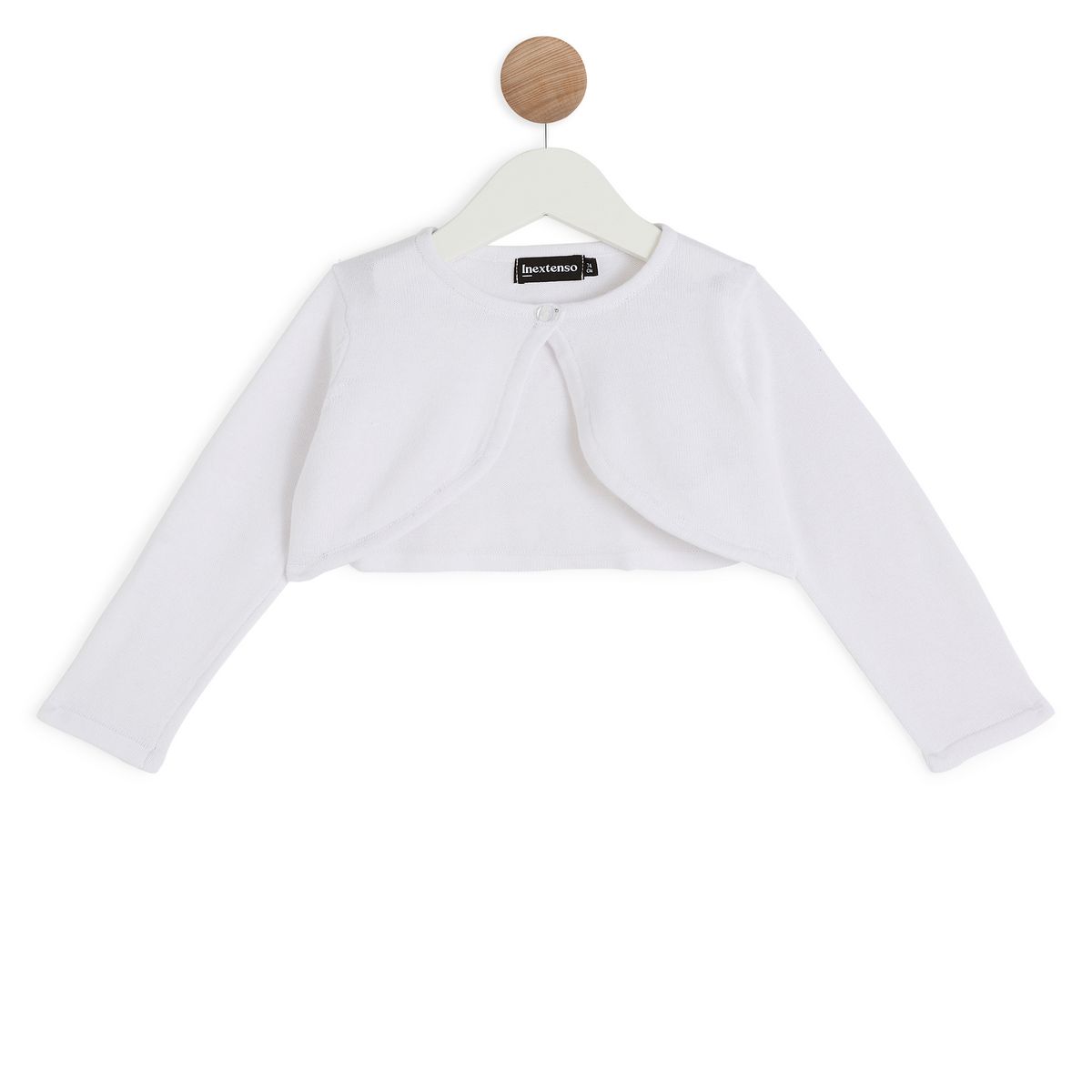 INEXTENSO Gilet boléro blanc en coton bébé fille
