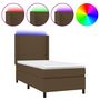 Voir la diapositive 2 : VIDAXL Sommier a lattes de lit matelas LED Marron fonce 80x200cm Tissu
