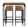 Voir la diapositive 3 : ID MARKET Ensemble table haute de bar DAYTON 100 cm et 4 chaises de bar effet vieilli design industriel