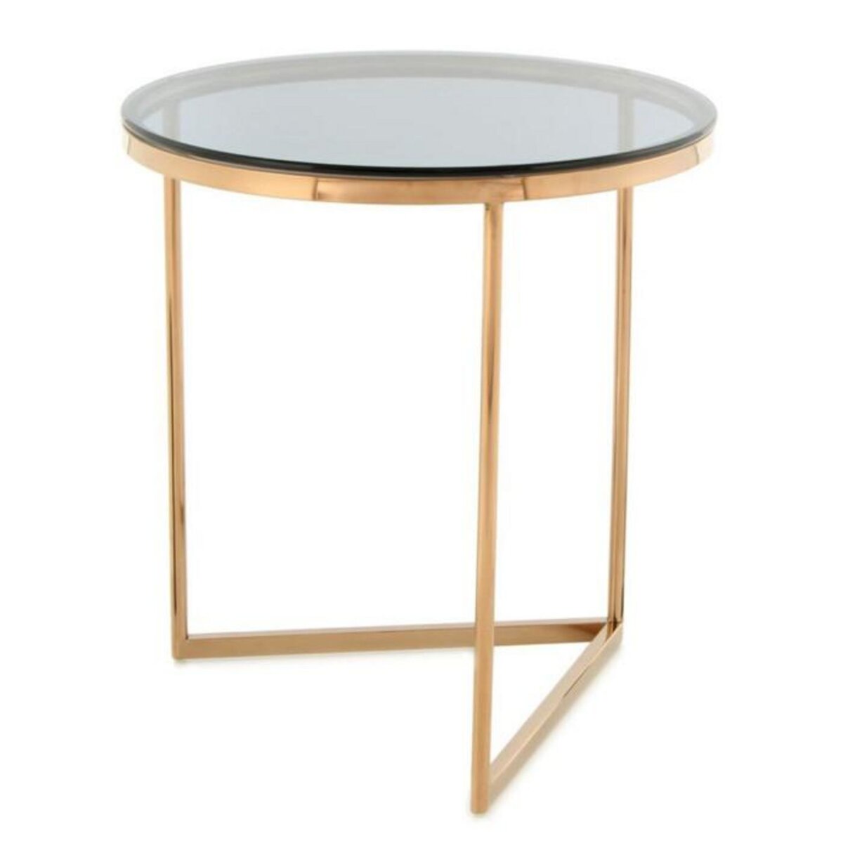 Paris Prix Table d'Appoint Design  Wynona  55cm Gris & Or Rose