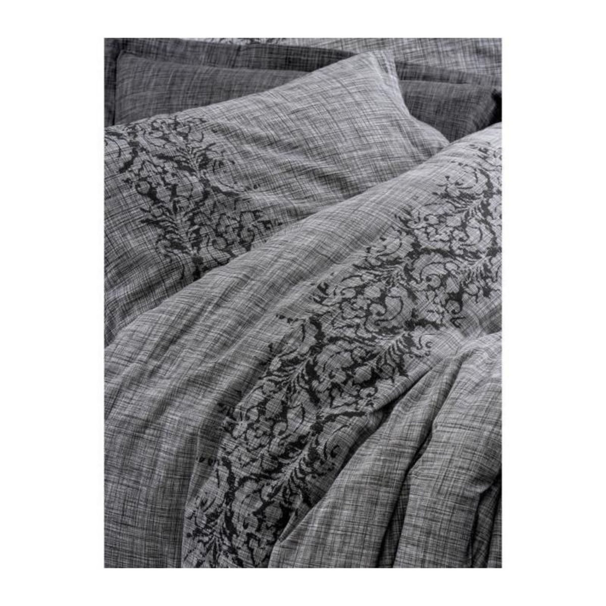 GENERIQUE Parure de lit - 129CTN64273 - 1 housse de couette 220 x 240 cm + 2 taies d'oreiller 60 x 60 cm - 100% coton ranforcé - Gris