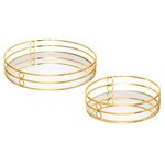 ATMOSPHERA Lot de 2 Plateaux Déco Miroir  Feel  30cm Or