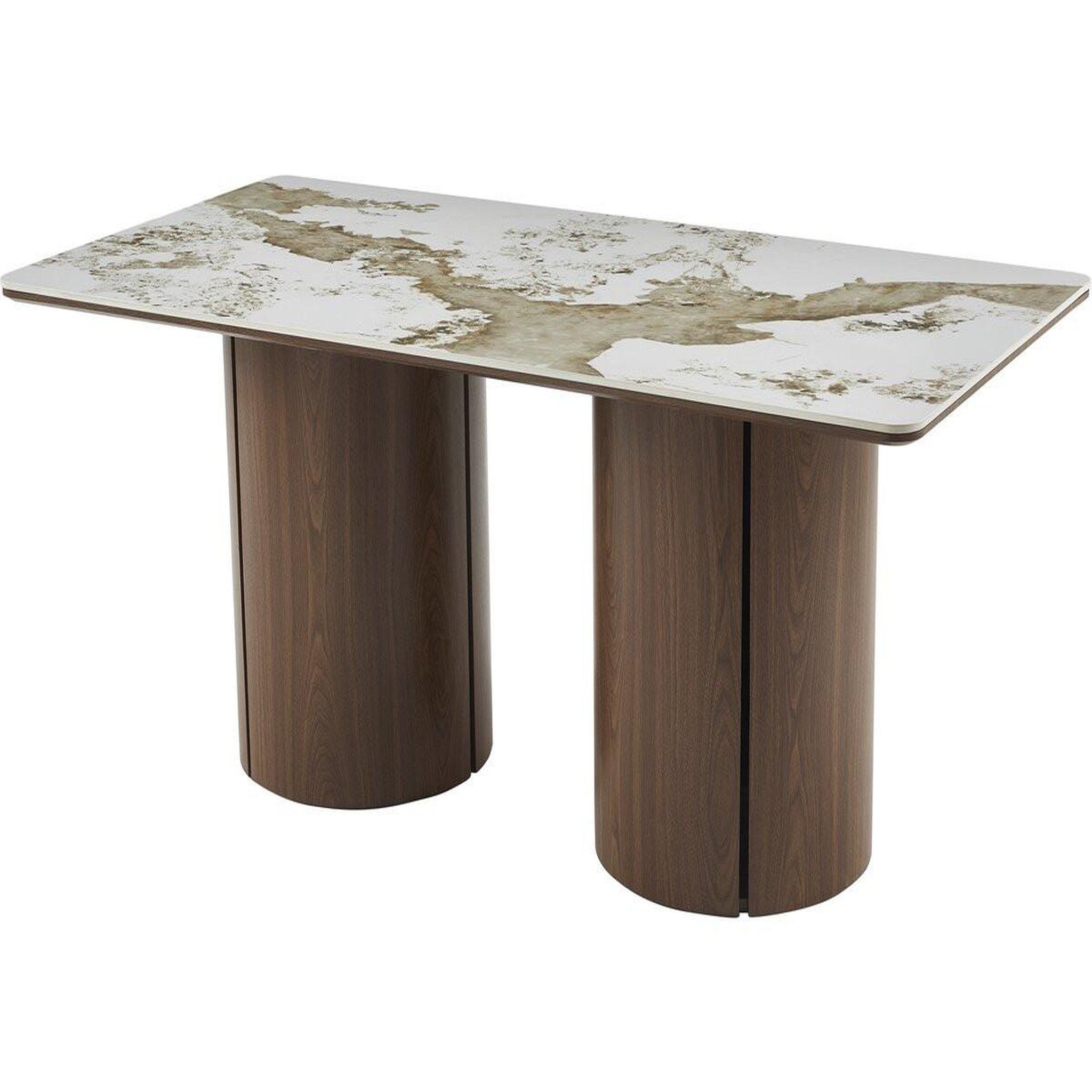Habitat et Jardin Table à manger rectangulaire en céramique pendora  milano  - 6 places - marron