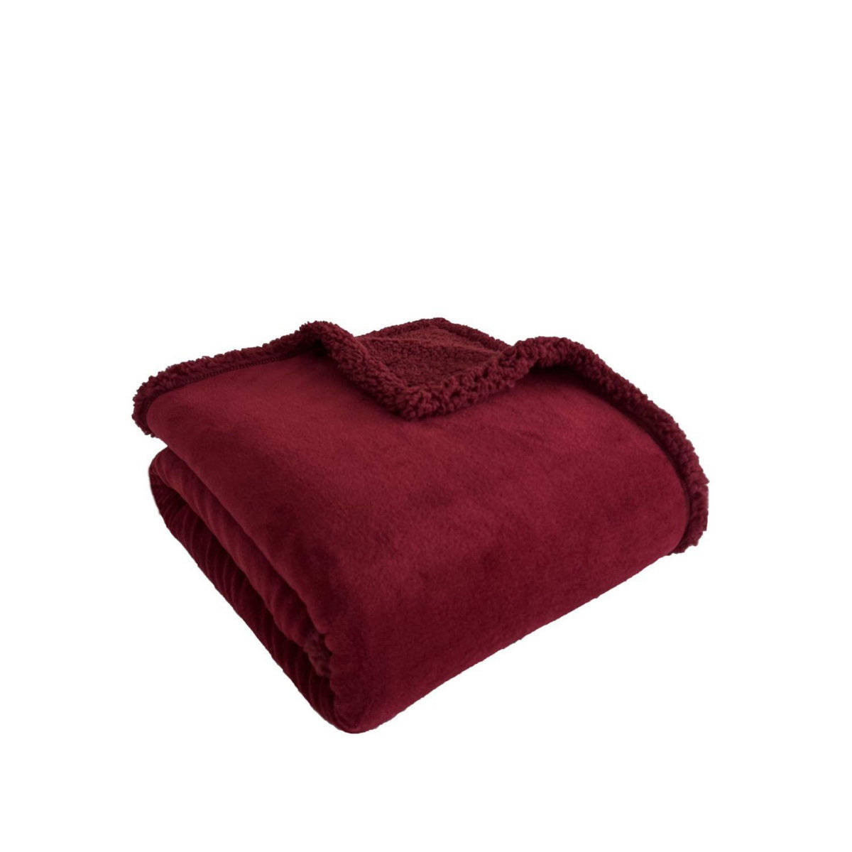 ACTUEL Plaid uni double face corral/sherpa 