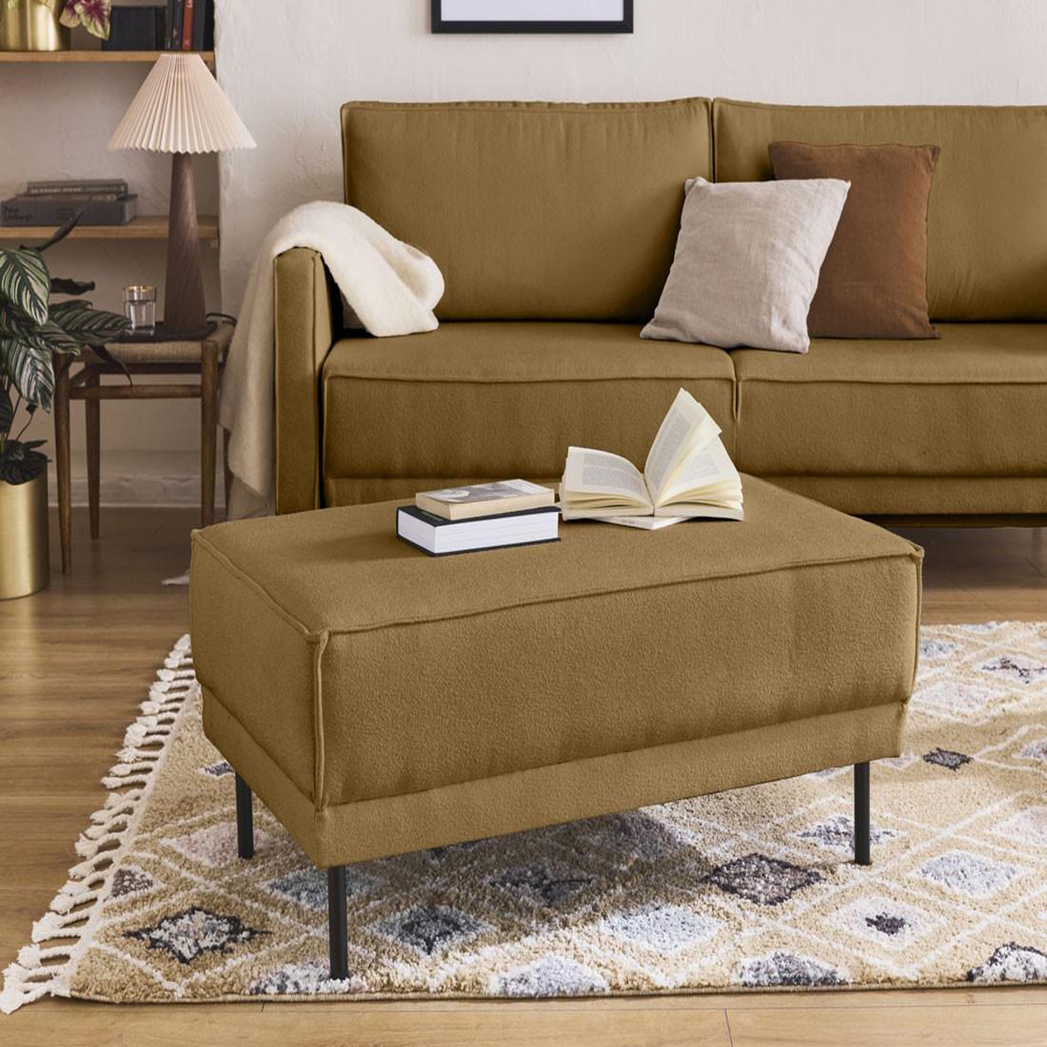 Voir la diapositive 1 : LISA DESIGN Charlie - pouf - pieds hauts - en tissu