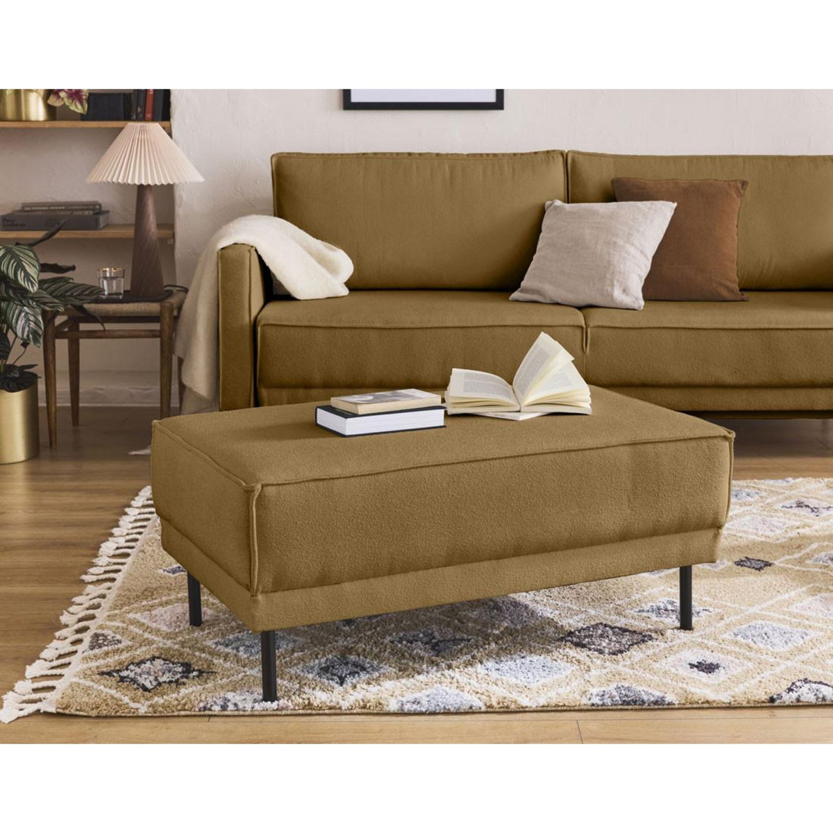 LISA DESIGN Charlie - pouf - pieds hauts - en tissu