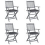 Voir la diapositive 1 : VIDAXL Chaises pliables d'exterieur lot de 4 et coussins Bois d'acacia