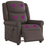 VIDAXL Fauteuil de massage inclinable electrique marron brillant