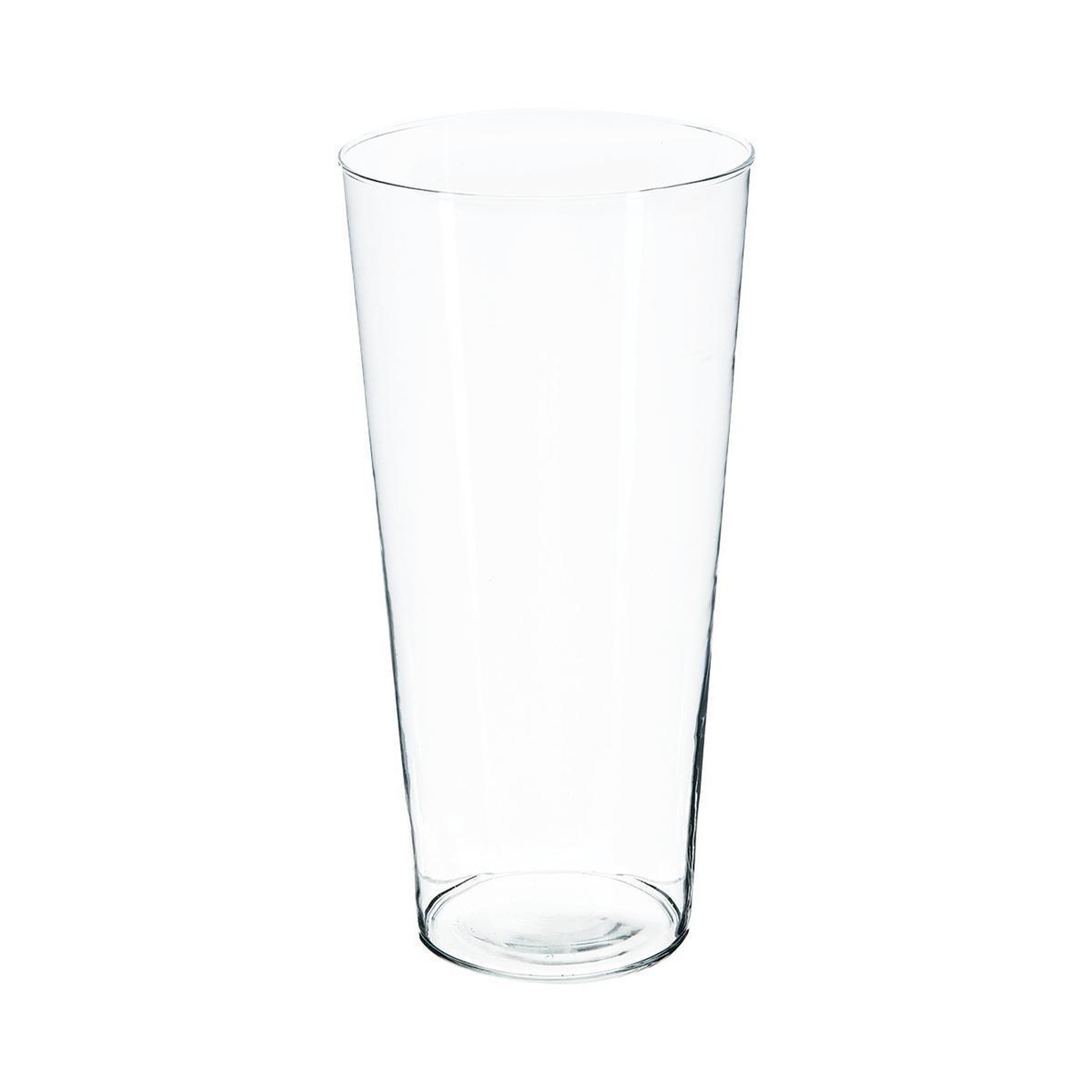 Voir la diapositive 1 : ATMOSPHERA Vase en verre  conique  30cm transparent