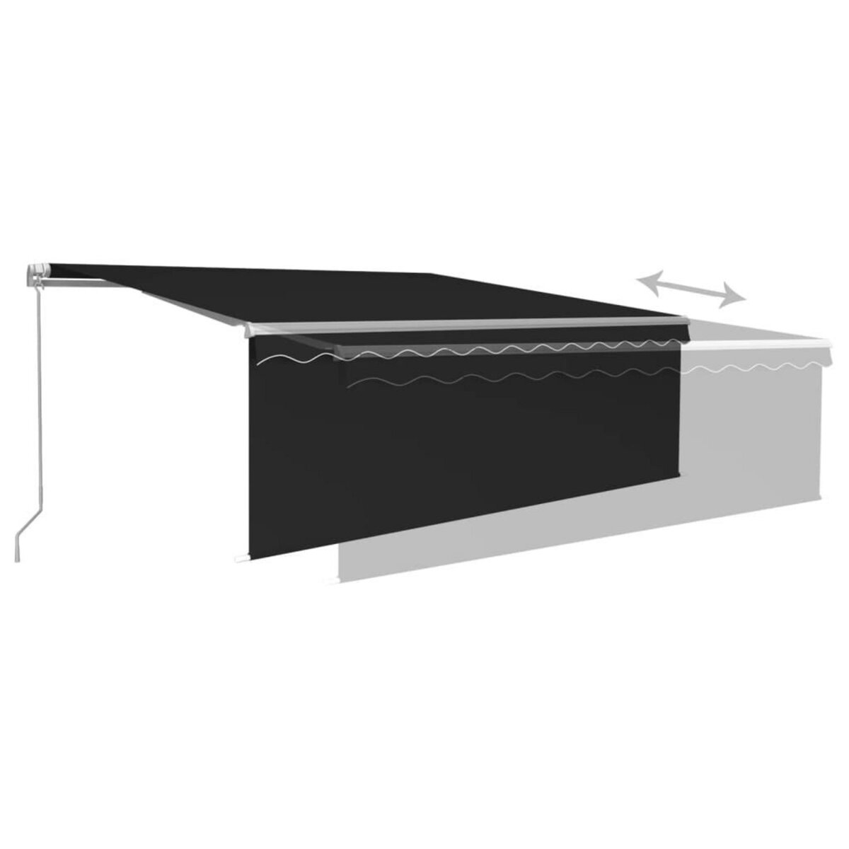 VIDAXL Auvent manuel retractable avec store 4x3 m Anthracite