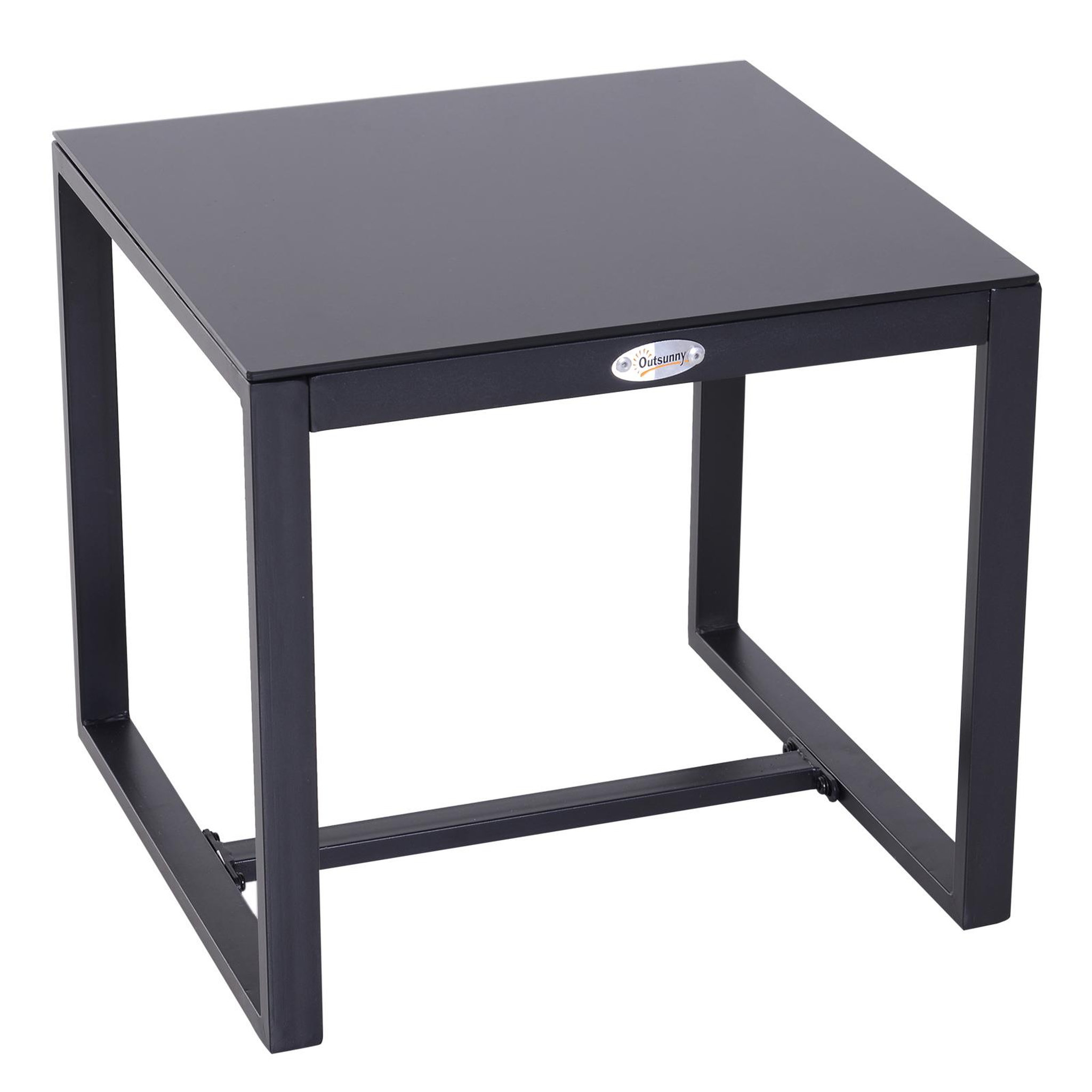 Voir la diapositive 4 : OUTSUNNY Salon de jardin 2 places - 3 pièces 2 chaises avec coussins + table basse - plateau verre trempé - résine tressée 4 fils imitation rotin noir