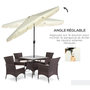 Voir la diapositive 4 : OUTSUNNY Parasol octogonal inclinable Ø 2,68 x 2,32H m mât acier noir polyester haute densité 180 g/m² crème