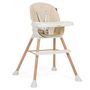 Voir la diapositive 2 : BEBELISSIMO Bebelissimo - Chaise haute bébé 5 en 1 - Evolutive - Réglable - bois de Hêtre - PVC cuir - beige - BZ -511 - new design