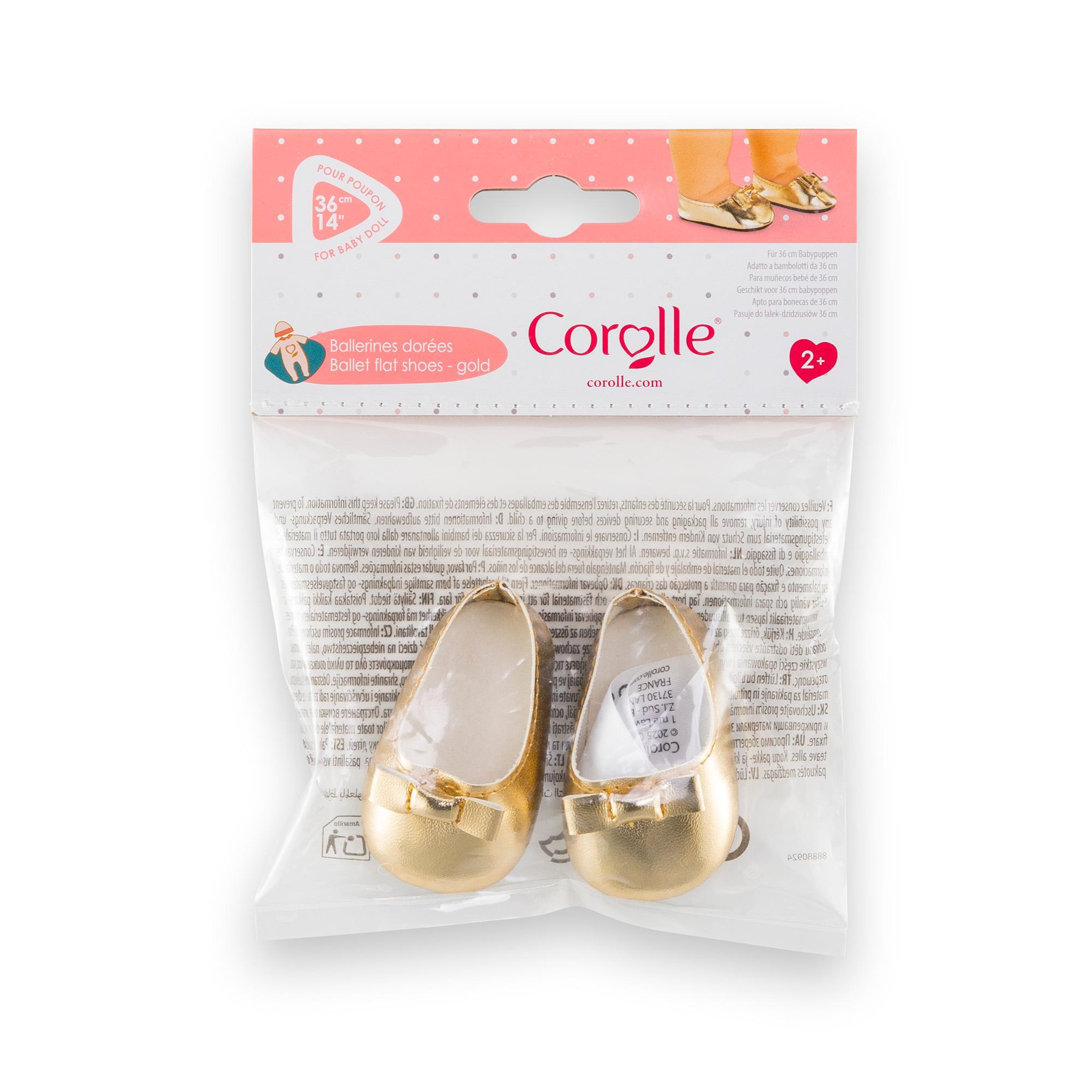 Voir la diapositive 3 : Corolle Ballerines dorées pour poupon 36 cm