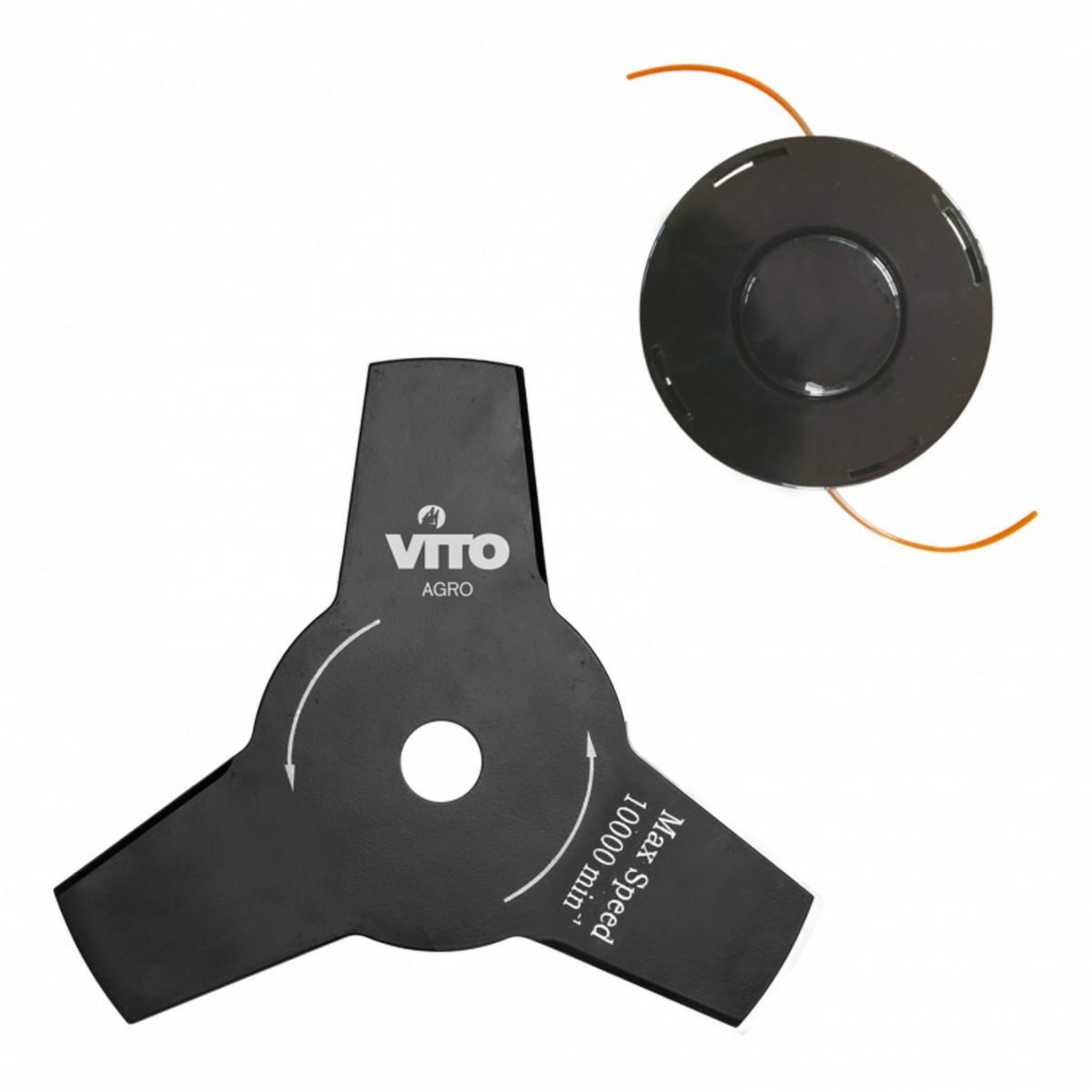 Voir la diapositive 6 : VITO Debroussailleuse thermique 43 cm3 moteur 2t 1,5cv lame 3 dents + bobine de fil + sangle de portée vito