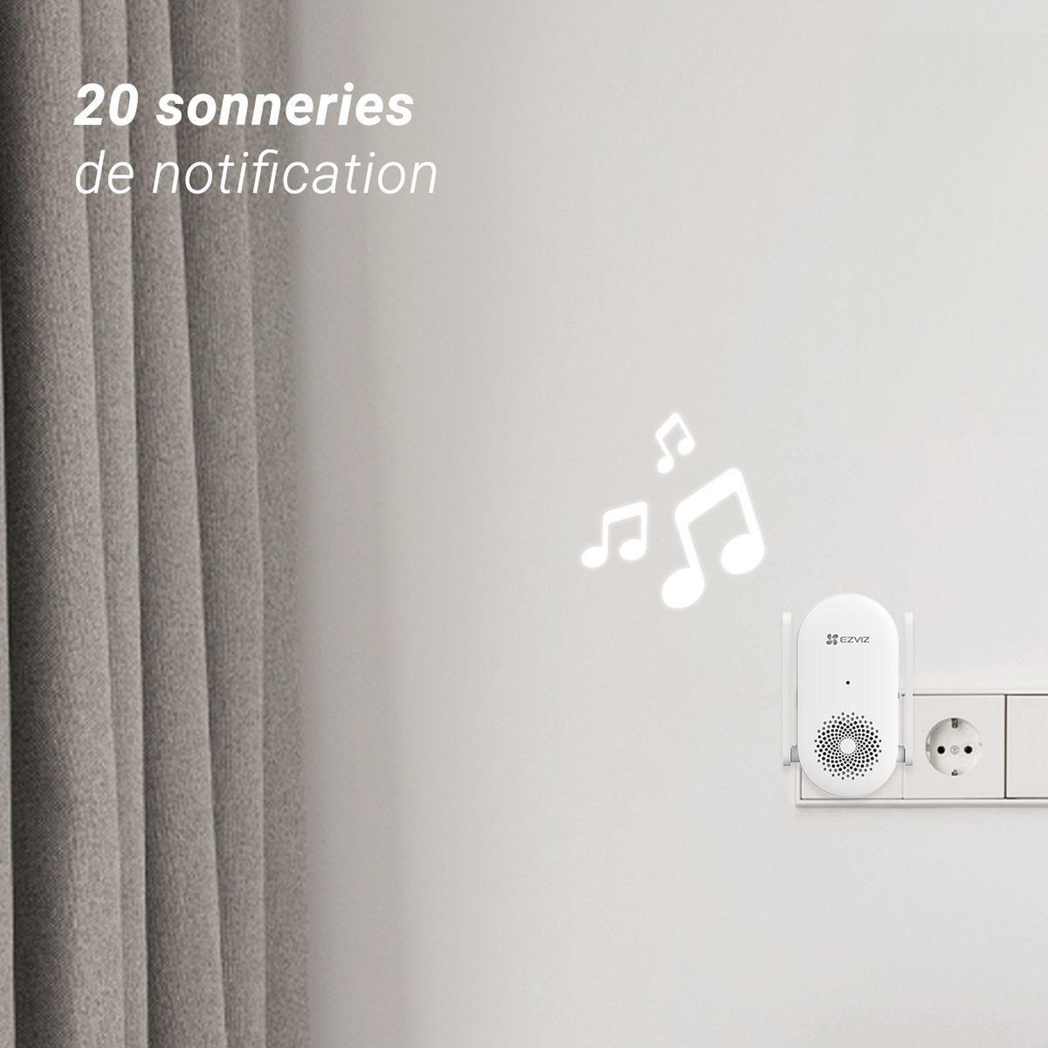 Voir la diapositive 4 : EZVIZ Carillon CH1- 72db + repeteur wifi