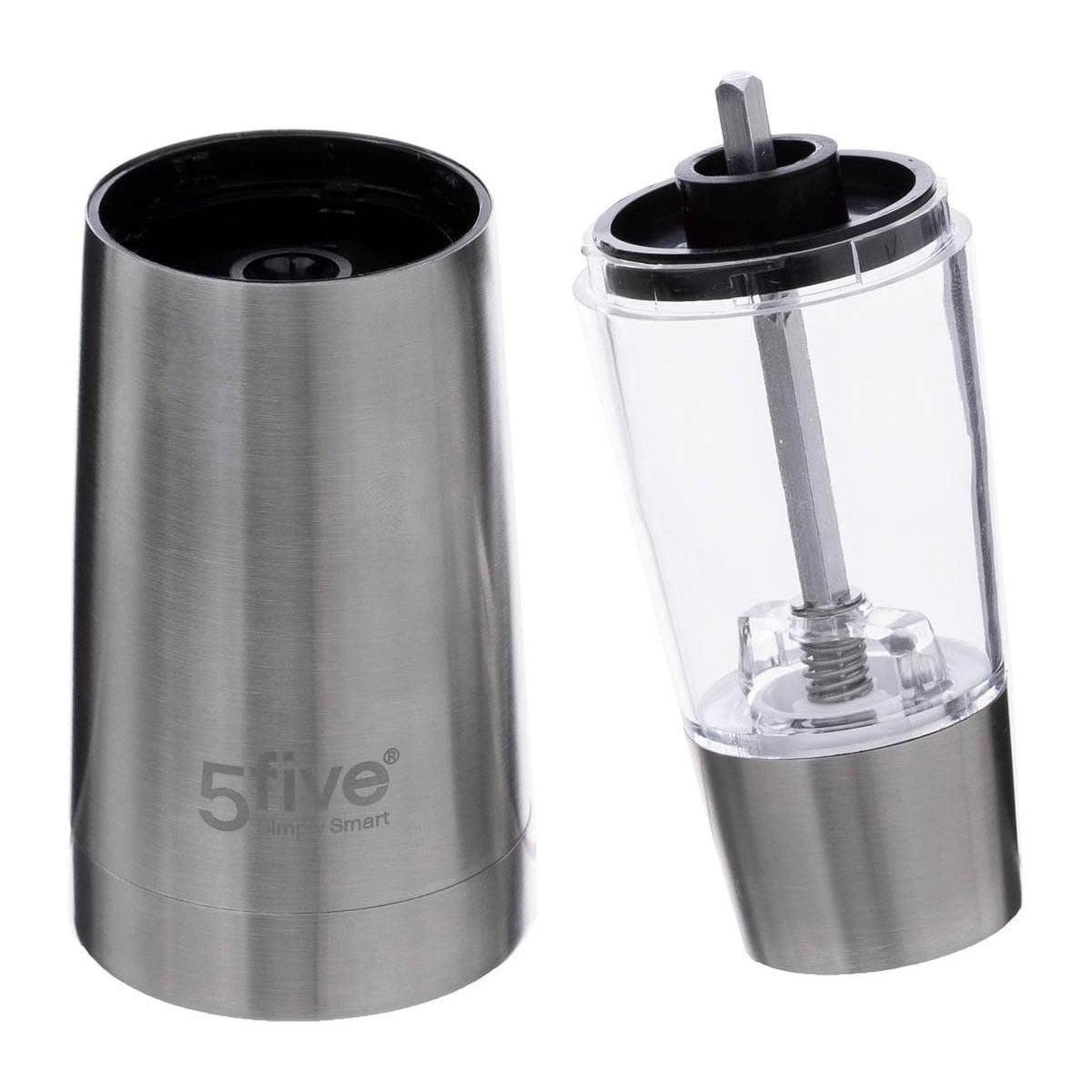 Voir la diapositive 2 : FIVE Moulin électrique inox  automatique  19cm argent