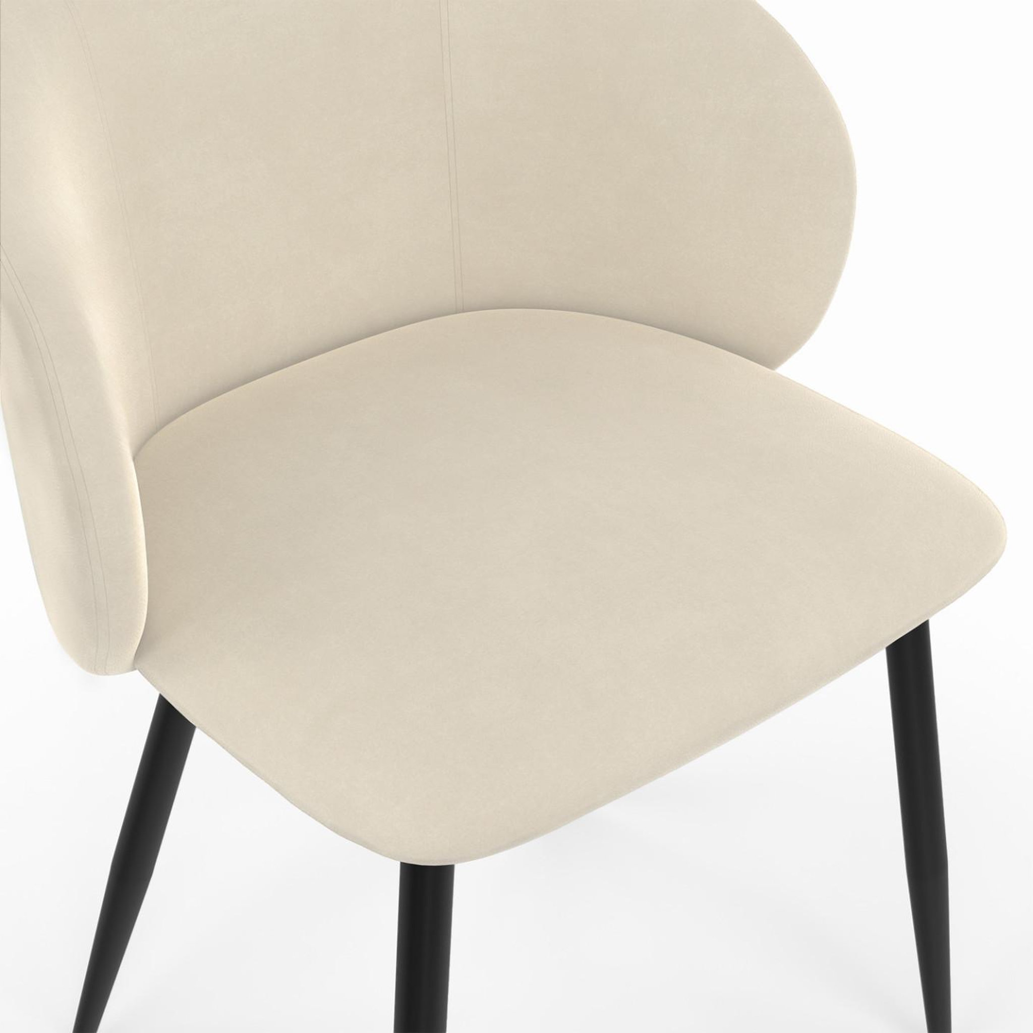 Voir la diapositive 6 : ID MARKET Lot de 6 chaises kira en velours crème pour salle à manger